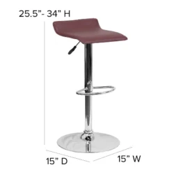 Emma And Oliver Solid Wave Seat Vinyl Adjustable Height Barstool With Chrome Base -Furniture Sale Store GUEST c78b0727 3e0b 4054 9d19 c918ae3fd0bc