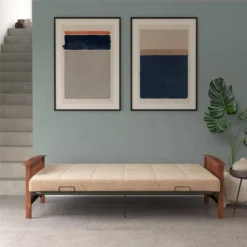 Full Brixen Wood Arm Metal Futon Frame With 6" Mattress - Room & Joy -Furniture Sale Store GUEST c7d78dd9 76e1 4e97 a7e6 fce012cd0a27