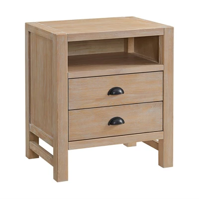 4pc Arden Wood Bedroom Set With 2 Drawer Nightstand Light Driftwood - Alaterre Furniture 6 4pc Arden Wood Bedroom Set With 2 Drawer Nightstand Light Driftwood - Alaterre Furniture - Image 6