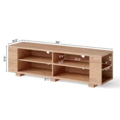 Costway 59'' Wood TV Stand Console Storage Entertainment Media Center With Shelf Natural -Furniture Sale Store GUEST c86b4cec 4e1d 4446 a8cc d2650156ed6e