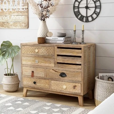 Serreno 6 Drawers Accent Cabinet Natural - Furniture Of America 4 Serreno 6 Drawers Accent Cabinet Natural - Furniture Of America - Image 4