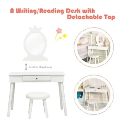 Costway Kids Vanity Makeup Table & Chair Set Make Up Stool Play Set For Children -Furniture Sale Store GUEST c934c369 ea6b 4b82 88a6 1ade170ae9c0