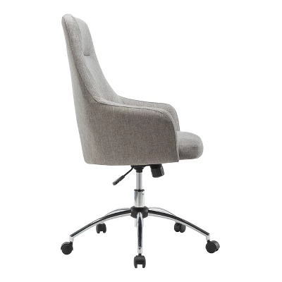 Comfy Height Adjustable Rolling Office Desk Chair- Gray- Techni Mobili 2 Comfy Height Adjustable Rolling Office Desk Chair- Gray- Techni Mobili - Image 2