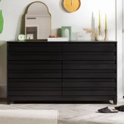 Furniture Sale Store 23 Ilya Solid Wood Modern Panel Front 6 Drawer Dresser - Saracina Home
