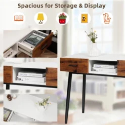 Costway 48'' Industrial Console Table With Storage Drawers Open Shelf Entryway -Furniture Sale Store GUEST c9fe4aa5 a0a5 4b9f 967d dac2d6014428