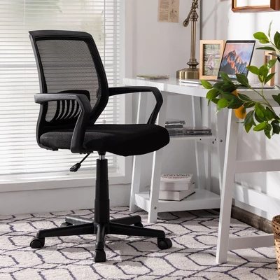 Costway Height Adjustable Mid-Back Mesh Chair Executive Chair W/ Lumbar Support 1 Costway Height Adjustable Mid-Back Mesh Chair Executive Chair W/ Lumbar Support