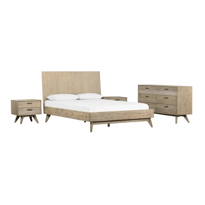 King 4pc Baly Bedroom Set Sandblast Gray - Armen Living 1 King 4pc Baly Bedroom Set Sandblast Gray - Armen Living