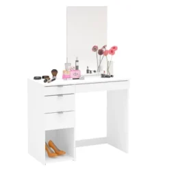 Joplin Vanity With Mirror White - Polifurniture -Furniture Sale Store GUEST cb494008 2164 4a12 a13f a3906299c5a1