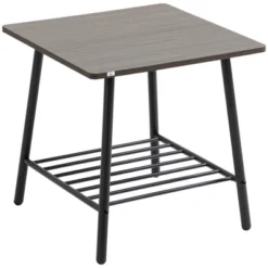 HOMCOM Side Table With 2-Tier Storage, End Table With Metal Frame For Living Room -Furniture Sale Store GUEST cb4e570e 665e 4659 b252 f045d4046947