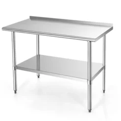 Costway Stainless Steel Table For Prep & Work W/ Backsplash -Furniture Sale Store GUEST cc4f9362 82f0 4b02 99a1 fbd05ebbe0a4