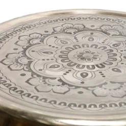 Metal With Paper Clip Legs Round Side Accent Table Silver/Black - StyleCraft