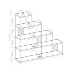 55.5" Modern 4 Shelf With Metal Bar Room Divider Bookcase Coastal Oak/Black - Saracina Home -Furniture Sale Store GUEST cc7da339 0cfb 4594 9f54 82cb5df98f11