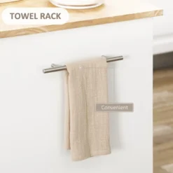 HOMCOM Rolling Kitchen Island Cart, Portable Serving Trolley Table With Drawer, Adjustable Shelf And 2 Towel Racks, Cream White 8 HOMCOM Rolling Kitchen Island Cart, Portable Serving Trolley Table With Drawer, Adjustable Shelf And 2 Towel Racks, Cream White -Furniture Sale Store GUEST cce156df 1289 4573 81cc 297c6037502c