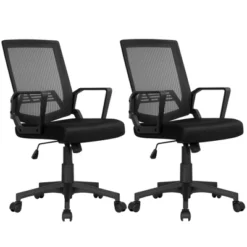 Yaheetech Adjustable Mid-Back Office Chair Computer Chair With Wheels -Furniture Sale Store GUEST cda7bd30 0ed6 4247 840c 5ef789a829b9