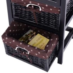 Costway Black Night Stand 3 Tiers 1 Drawer Bedside End Table Organizer Wood W/2 Baskets -Furniture Sale Store GUEST cdda1c38 5277 4215 8682 77de4d6d6d74