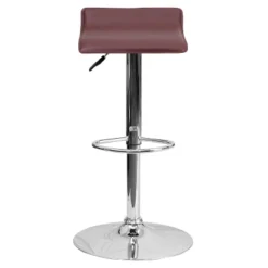 Emma And Oliver Solid Wave Seat Vinyl Adjustable Height Barstool With Chrome Base -Furniture Sale Store GUEST cf71fde8 7af9 4825 8ebf 71cc29d53645