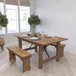 Merrick Lane Antique Solid Pine Folding Farmhouse Style Bench -Furniture Sale Store GUEST cfa4da35 cc27 41f5 b431 7bd3cc9df006