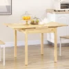 HOMCOM Folding Dining Table With Pine Wood Frame, Drop Leaf Tables For Small Spaces, Foldable Kitchen Table For Dining Room, Natural