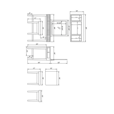 Garbo Vanity Set Cream - Linon 9 Garbo Vanity Set Cream - Linon - Image 9