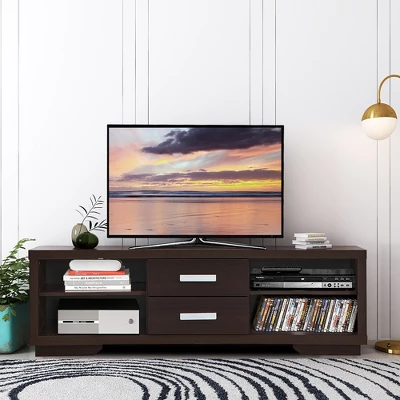 Costway TV Stand Entertainment Center Hold Up To 65'' TV With Storage Shelves & Drawers 1 Costway TV Stand Entertainment Center Hold Up To 65'' TV With Storage Shelves & Drawers