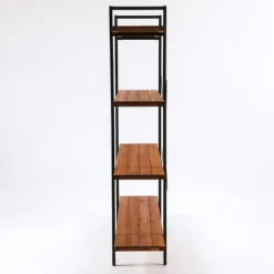 LuxenHome 4-Shelf 66.5" H X 51.2" W Pine Wood Metal Frame Etagere Bookcase. -Furniture Sale Store GUEST d11527f2 c056 422f 982e 0fd909a46c42