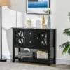 HOMCOM Sideboard, Glass Door Buffet Cabinet With Storage Drawers, Adjustable Shelves, Console Table For Living Room, Entryway, Black