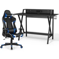 Tangkula Gaming Desk& Massage Gaming Chair Set Gamer Workstation With Headphone Hook -Furniture Sale Store GUEST d18c2c64 faff 412d a936 786b53c75df5