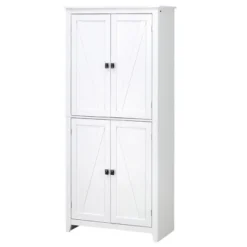 HOMCOM 72" Freestanding 4-Door Kitchen Pantry, Storage Cabinet Organizer With 4-Tiers, And Adjustable Shelves, White -Furniture Sale Store GUEST d194ee37 0b84 4722 97cd 31759e20c912