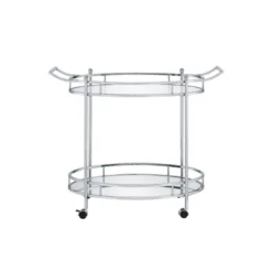37" Jinx Clear Glass Serving Cart Chrome Finish - Acme Furniture