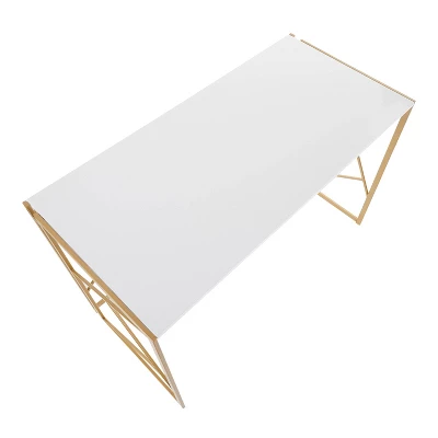 Folia Writing Desk Gold/White - LumiSource 6 Folia Writing Desk Gold/White - LumiSource - Image 6