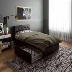 Dalia Faux Leather Upholstered Bed With Storage Black - Room & Joy -Furniture Sale Store GUEST d1b1c562 a1da 4f84 aea5 03de56dff2dc