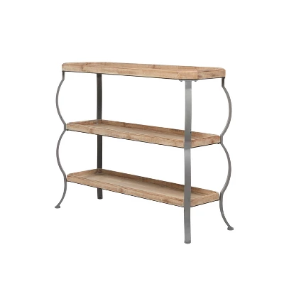 Rustic Metal Console Table With Shelves Brown - Olivia & May 6 Rustic Metal Console Table With Shelves Brown - Olivia & May - Image 6