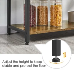 Yaheetech 5-Tier 56" H Baker’s Rack With Wire Basket & Power Outlets, Rustic Brown -Furniture Sale Store GUEST d2f303d9 3cac 4624 b80c 1ccb09947458