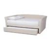 Delora Upholstered Daybed With Trundle Beige - Baxton Studio