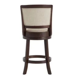 24" Falia Dark Cherry Finish Linen Swivel Counter Height Barstool Beige - Inspire Q 9 24" Falia Dark Cherry Finish Linen Swivel Counter Height Barstool Beige - Inspire Q -Furniture Sale Store GUEST d3a5cf9c 0a48 46b7 9cb2 902e7602b24e