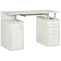 HOMCOM 47" Computer Desk With Keyboard Tray And Storage Drawers, Home Office Workstation Table With Storage Shelves -Furniture Sale Store GUEST d3d95201 5e90 46d8 a64b a9c9782f73c7