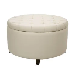 Large Round Tufted Storage Ottoman With Lift Off Lid - WOVENBYRD -Furniture Sale Store GUEST d45d5a35 152f 46f7 8582 df372f646db3