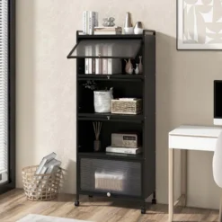 Costway 5-Tier Kitchen Baker's Rack Storage Cabinet Mobile Microwave Stand Flip-up Doors -Furniture Sale Store GUEST d487ac42 0bc1 476b 9b64 7583cb69f83f