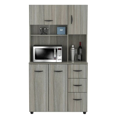 Kitchen/Microwave Storage Cabinet Smoke Oak - Inval 3 Kitchen/Microwave Storage Cabinet Smoke Oak - Inval - Image 3