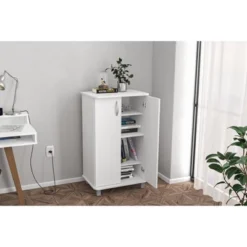 Michigan 2 Door Storage Cabinet White - Polifurniture -Furniture Sale Store GUEST d4f0c490 648f 4c50 8904 d30cc27c980a