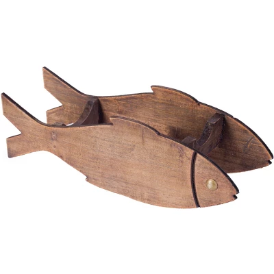 Vintiquewise Wooden Fish Shaped Vintage Decorative Single Bottle Wine Holder 2 Vintiquewise Wooden Fish Shaped Vintage Decorative Single Bottle Wine Holder - Image 2