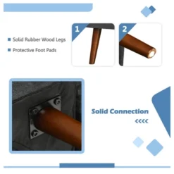 Costway Convertible Futon Sofa Bed Adjustable Couch Sleeper W/ Wood Legs NavyGreyYellow -Furniture Sale Store GUEST d5bceb4c 52ae 4eb7 aa2d 38c024b12232