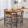 Costway 5-Piece Industrial Dining Table Set W/ Counter Height Table & 4 Bar Stools