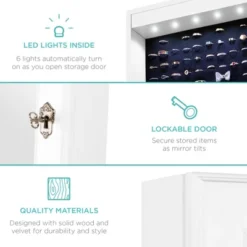 Best Choice Products 6-Tier Standing Mirror Lockable Storage Organizer Cabinet Armoire W/ LED Lights -Furniture Sale Store GUEST d6439492 b0d9 465d 9d99 83997e77f5c5