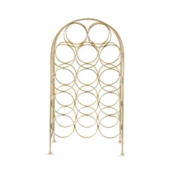 Twine Trellis Wine Rack, Holds 14 Bottles, Gold Countertop Wine Storage, Cast Iron -Furniture Sale Store GUEST d7668489 3e37 4e30 8b43 bc365a14cb86
