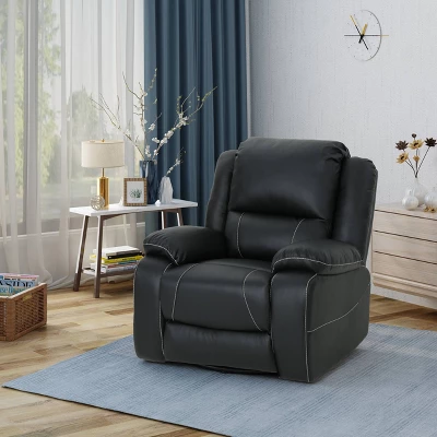 Malic Classic Tufted PU Leather Swivel Recliner - Christopher Knight Home 1 Malic Classic Tufted PU Leather Swivel Recliner - Christopher Knight Home