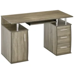 HOMCOM 47" Computer Desk With Keyboard Tray And Storage Drawers, Home Office Workstation Table With Storage Shelves -Furniture Sale Store GUEST d8bfa064 aff7 47b3 91ac f630c91212a7