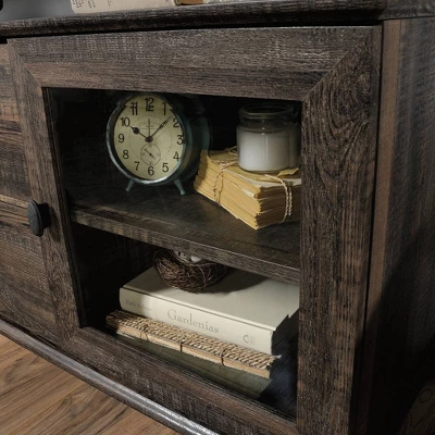 Canal Street Industrial Wood And Metal TV Stand For TVs Up To 65" Carbon Oak - Sauder 2 Canal Street Industrial Wood And Metal TV Stand For TVs Up To 65" Carbon Oak - Sauder - Image 2