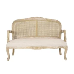 Saley French Country Wood And Cane Loveseat - Christopher Knight Home -Furniture Sale Store GUEST d90480f1 7cda 490a a846 64dd89e9157c