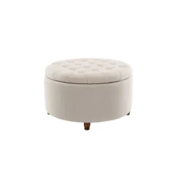 Large Round Tufted Storage Ottoman With Lift Off Lid - WOVENBYRD -Furniture Sale Store GUEST d92d131d ed71 402e b6b9 3adff4dd3c90